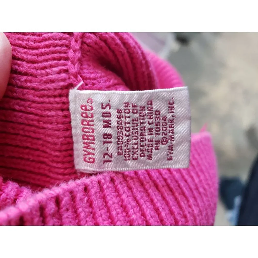 Gymboree 2004 Girls Pink Poncho Pom Pom Cover Sweater Size‎ 12 -18 Months